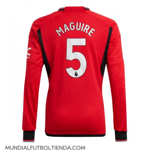 Camiseta Manchester United Harry Maguire #5 Primera Equipación Replica 2023-24 mangas largas